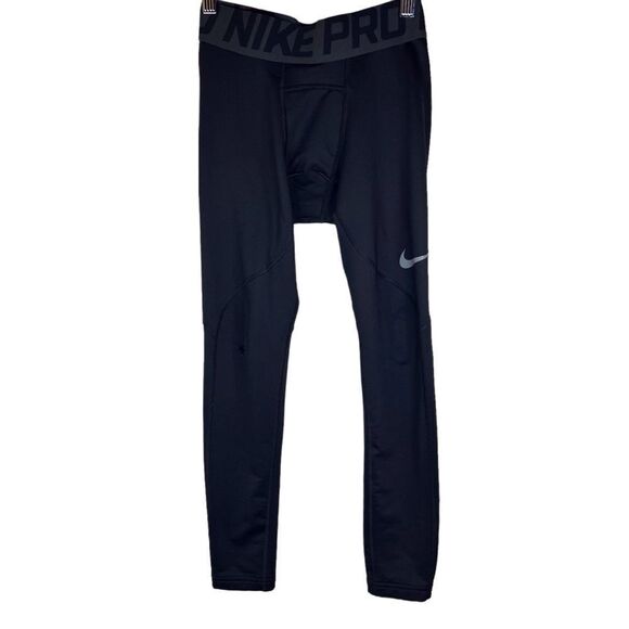 Nike Dri Fit Women Compression Leggings Base Layer Size Large Black Athletic Pro - Picture 1 of 7